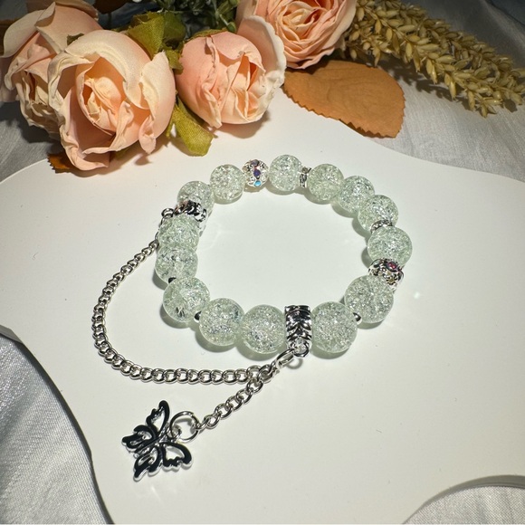 Mint Beaded Butterfly Bracelet - Picture 4 of 5